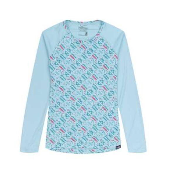 Patagonia Capilene Midweight Crew Base Layer Top Women's Small Blue Aztec - Picture 12 of 12